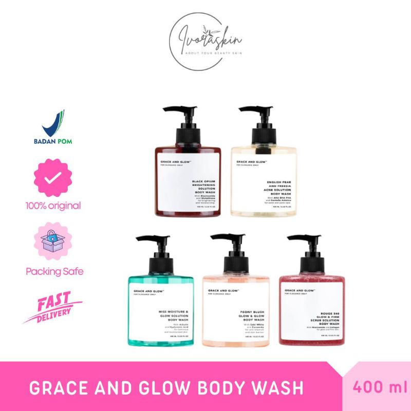 GRACE AND GLOW BODY WASH BRIGHTENING WHITENING ANTI ACNE SOLUTION