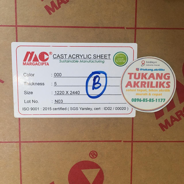 

Akrilik 5mm Bening Acrylic Clear Marga Cipta 20x30cm murah ready stock