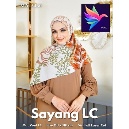 Casa Store - HIJAB SEGI EMPAT MOTIF AZARA TYPE SAYANG LC MOTIF BAHAN VOAL