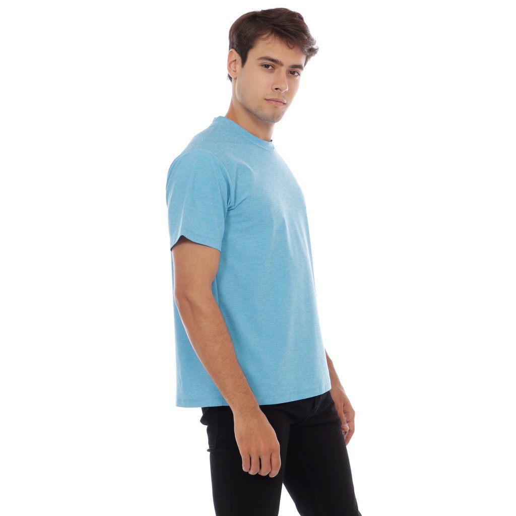 BlueButton Neck T-Shirt Blue