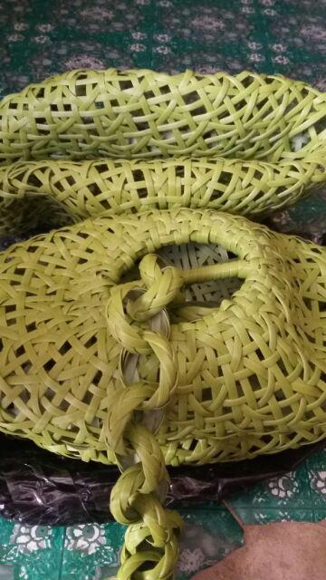 Lampion Gantung Bentuk Bulat Bahan Rotan Sintetis - Tempat Lampu - Wadah Lampu - Kap Lampu Bundar