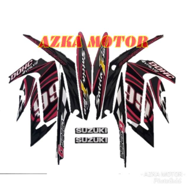 Sticker Striping suzuki Satria F 150 2012 hitam pink / Striping satria fu barong pink abu model 99