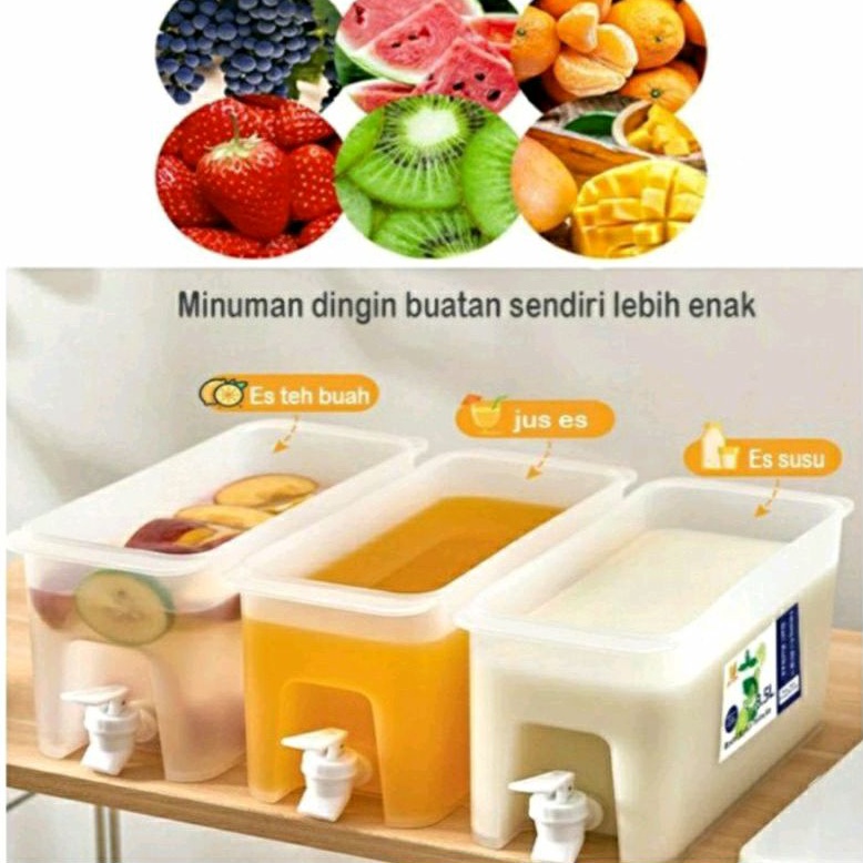 Dispenser Kulkas Tempat Penyimpanan Air Es Jus Serbaguna