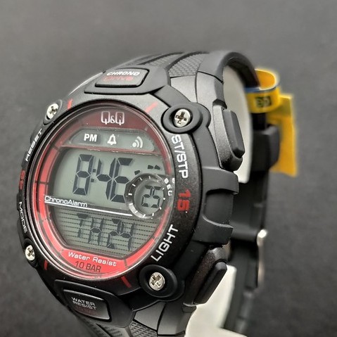 [COD] Jam Tangan Pria Q&Q QQ Digital Strap Karet Hitam M083J003Y Original KEREN KOTAK KADO TERBARU