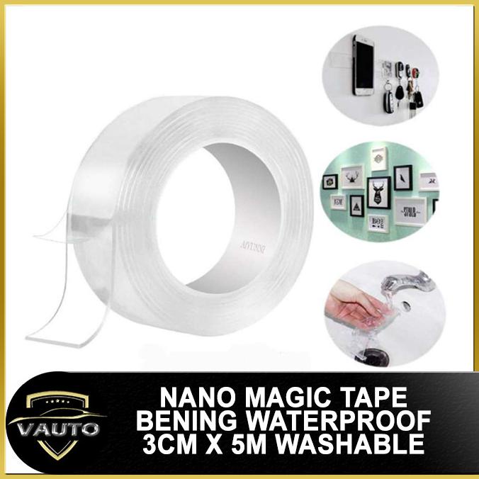 

Nano Magic Tape Bening Tahan Air 30mm x 5m Acrylic Washable vaut05 Kualitas Baik