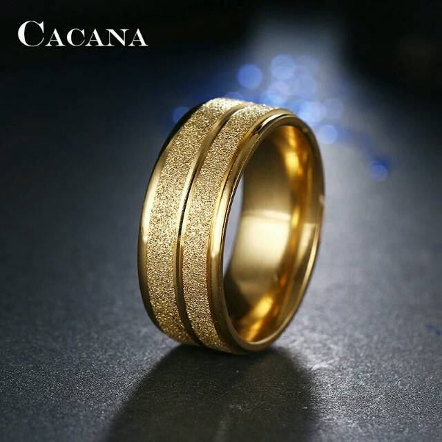 Cincin titanium pasir emas - cincin mewah