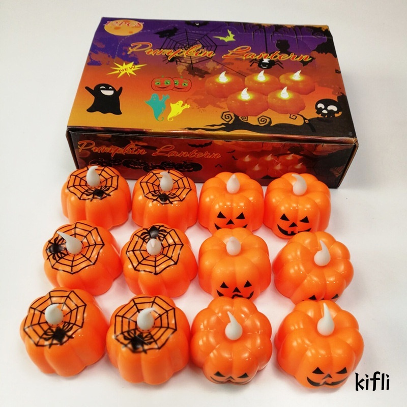 Halloween,Glowing Tengkorak Labu Lentera,Led Lilin Cahaya Horor Suasana Tata Letak Adegan,Dekorasi Alat Peraga Cahaya