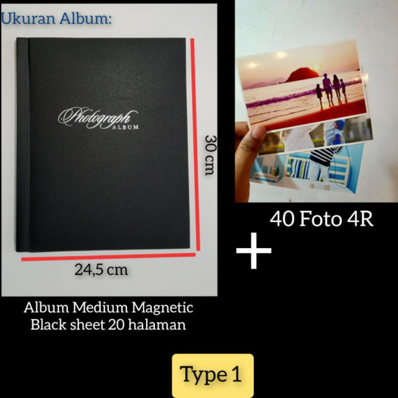 [ PAKET MURAH ] ALBUM FOTO + CETAK 4R 40 Foto FREE