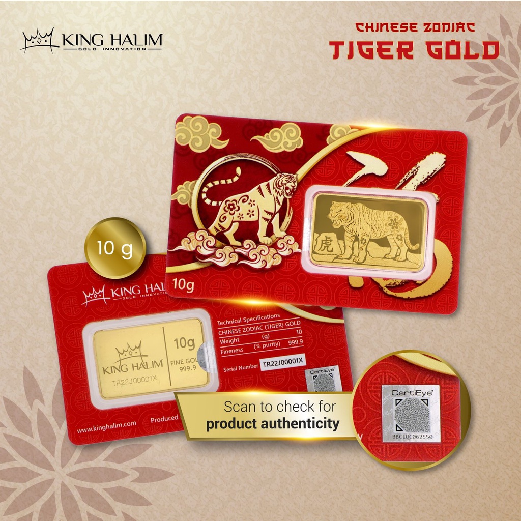 LOGAM MULIA EMAS KING HALIM 10GR - CHINESE ZODIAC TIGER