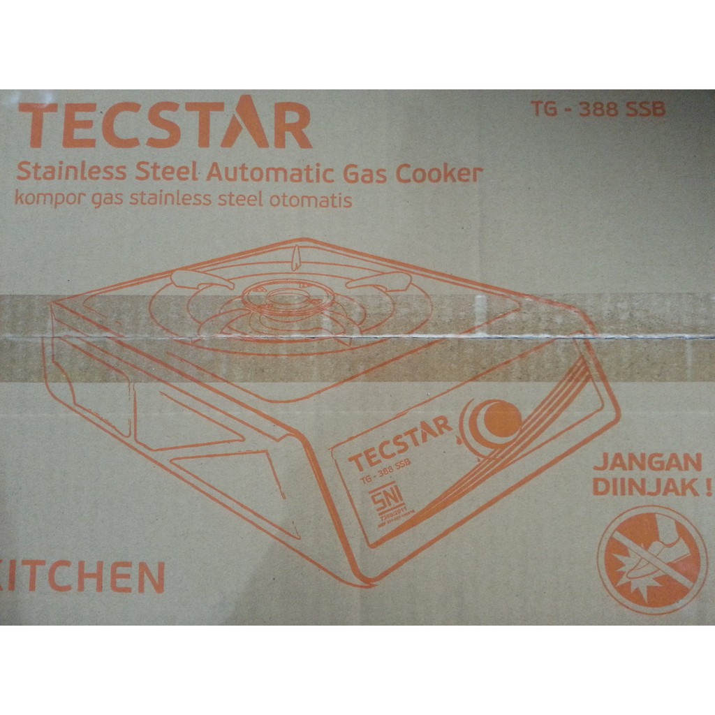 Tecstar KOMPOR Stainless Satu Tungku Gas TG-388 SSB