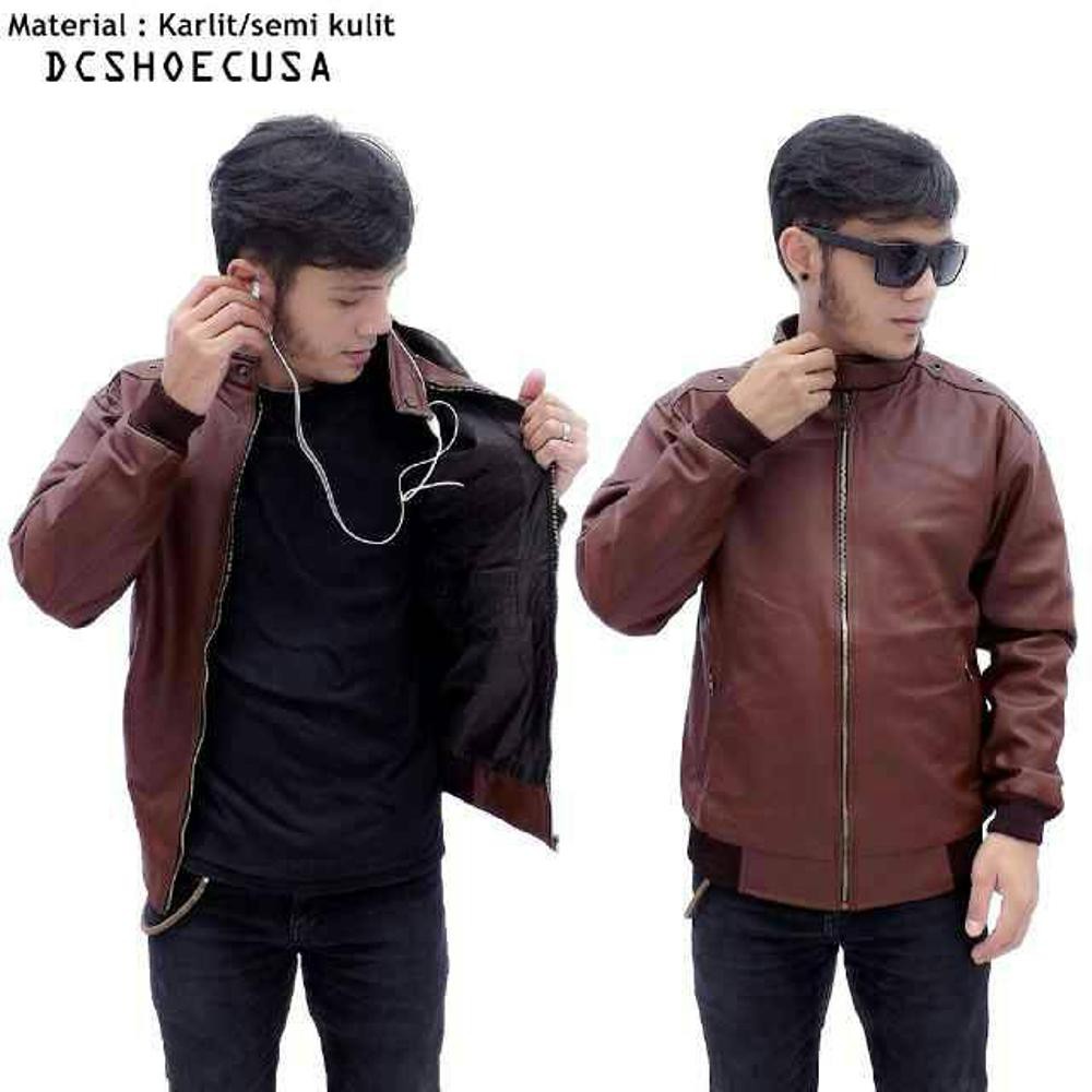 jaket kulit coklat pria Bagus