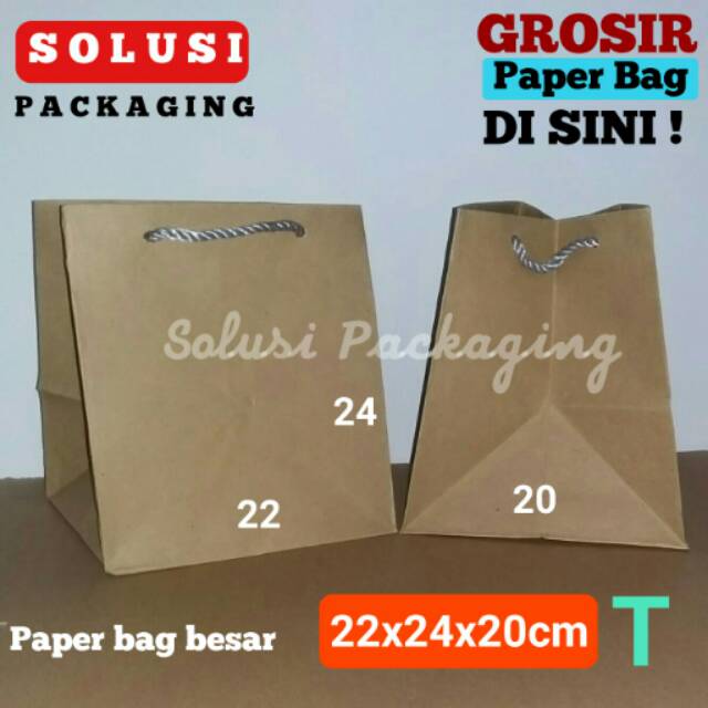 

PAPER BAG TALI TIPE T 22X24X20CM/TAS KERTAS/SHOPPING BAG