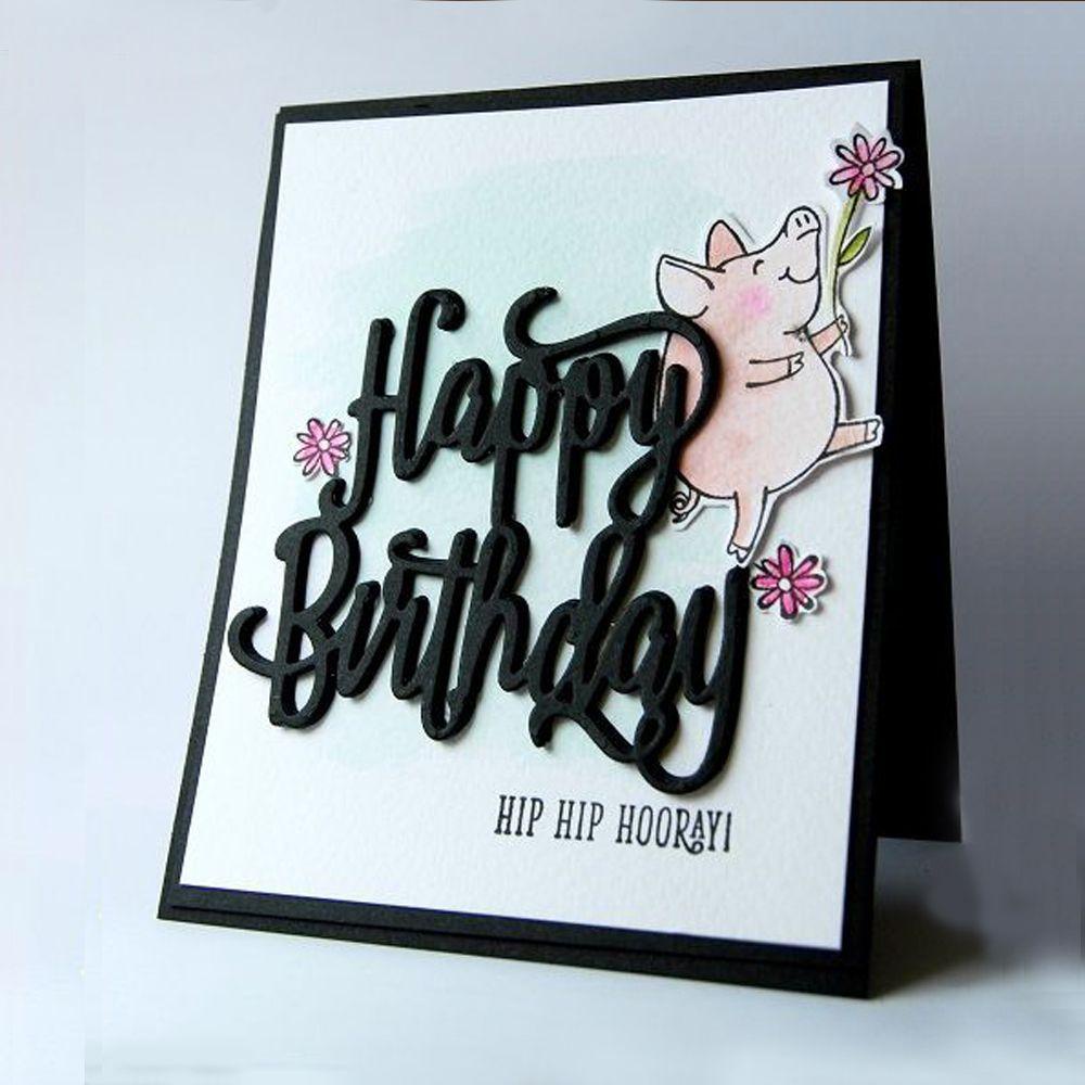 Suyo Cetakan Stensil Cutting Dies Motif Happy Birthday Bahan Metal Untuk Scrapbook / Craft Diy