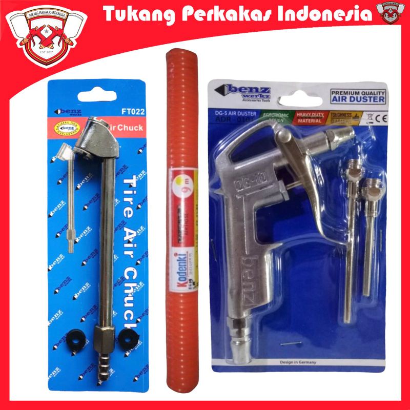 Air Duster Air Chuck Selang Recoil 9 meter Paket Alat Kompresor 9 meter