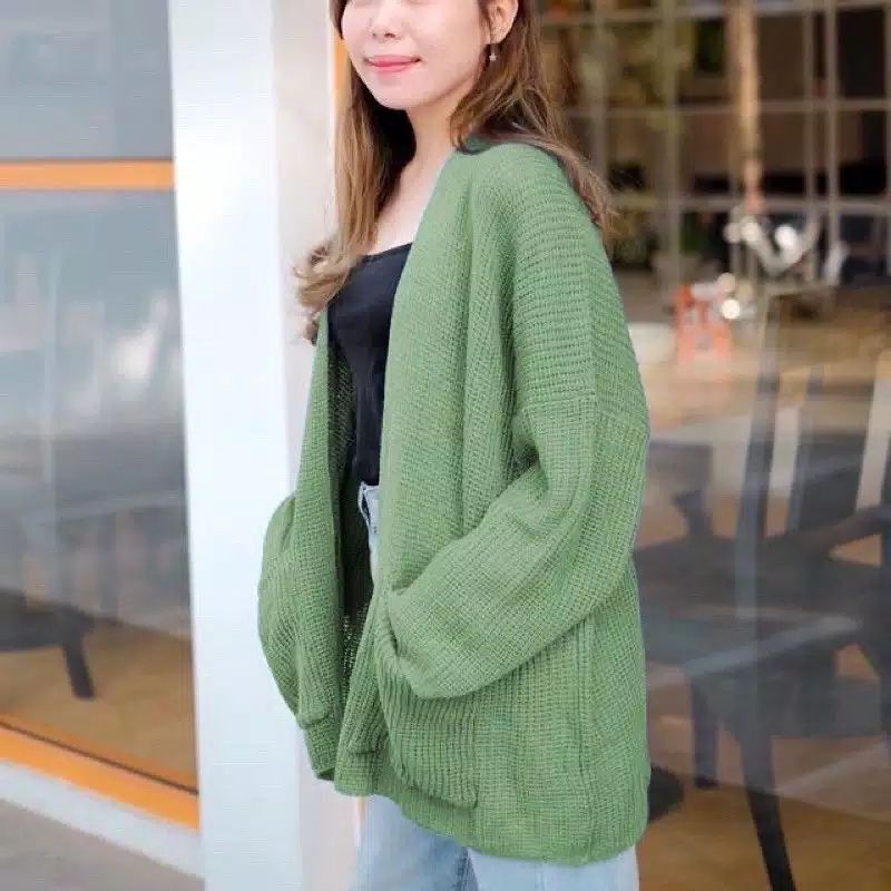 Termurah Diskon Promo Loocy Pocket Jaket Rajut Saku Lavella | Cardygan Oversize Premium Tebal 7 Get-1