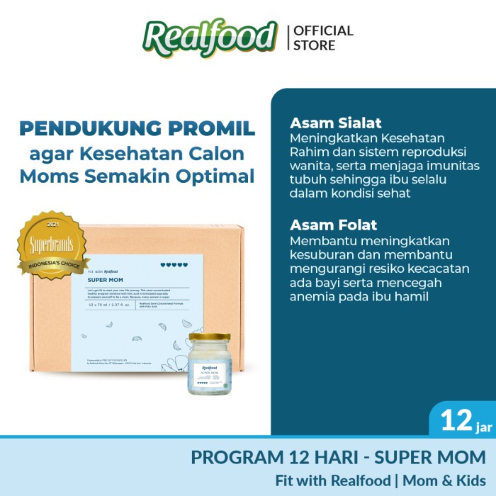 

(BISA COD) Realfood Super Mom Minuman Sarang Burung Walet + Asam Folat (Promil)