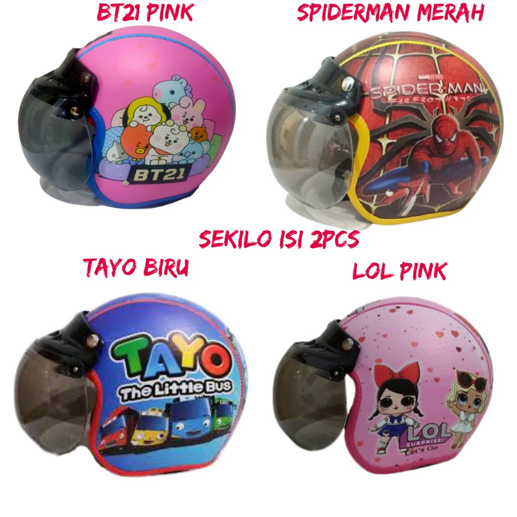 HELM BOGO ANAK karakter tayo / helm hello kitty / helm bogo anak / helm little pony /HELM LOL