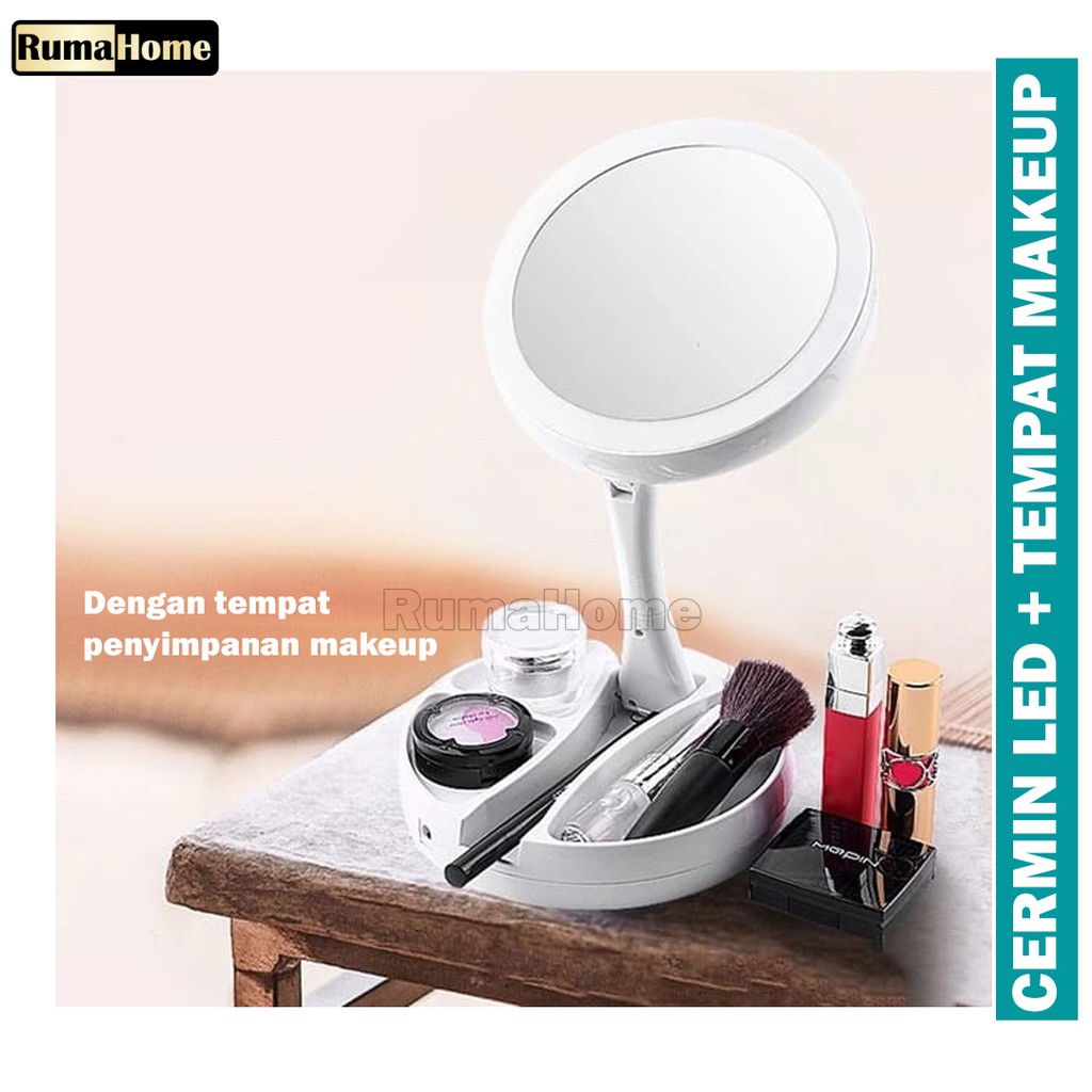 Makeup Lampu  Cermin  Kosmetik Mirror LED Lipat 0078 