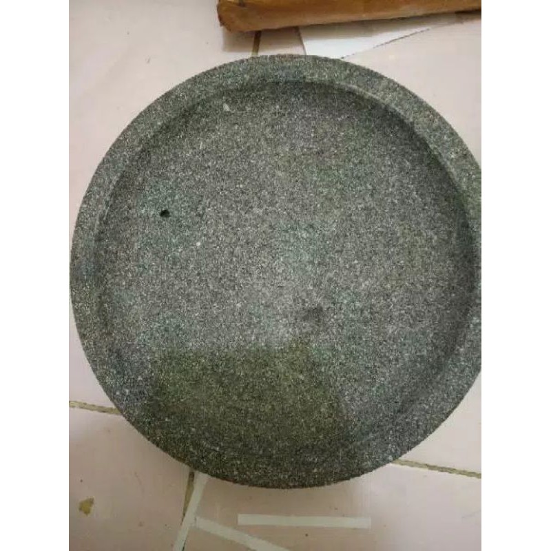 cobek batu asli uk.18 cm tanpa ulekan cobek bubut
