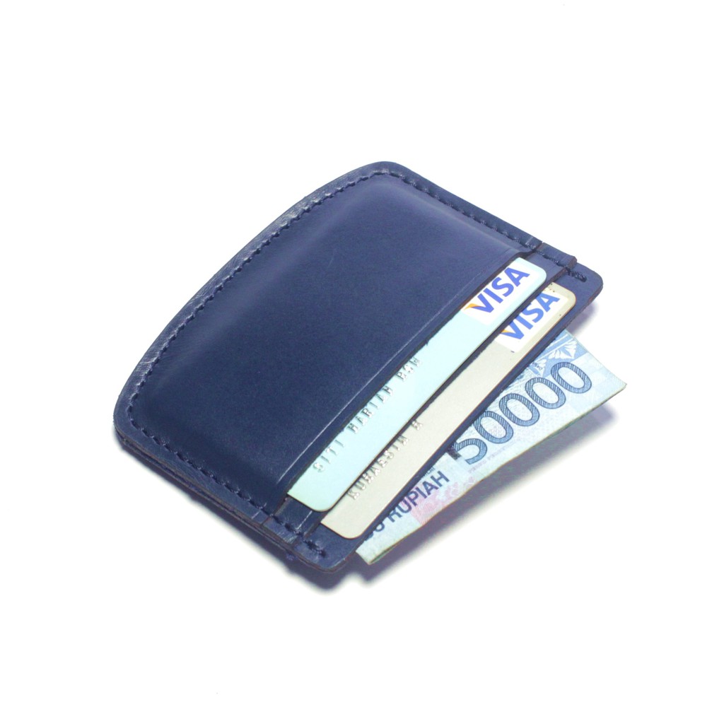 dompet kartu kulit asli card wallet - slim wallet warna biru PHWL849