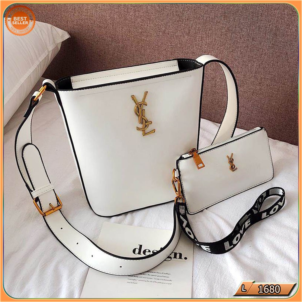 ⏩TBS⏪ L 1680 (1KG BISA 2PCS) TAS SELEMAPNG 2IN1 MOTIF YSL BRANDED FASHION BATAM IMPORT