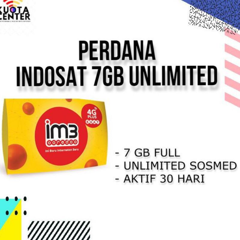perdana Indosat 7GB + 28 GB unlimited update kuota terbaru (nasional)