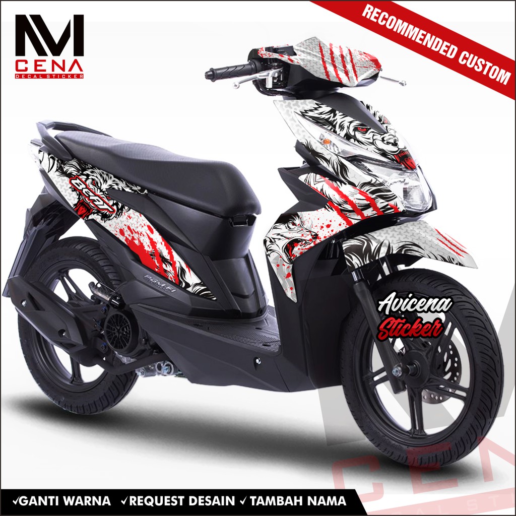 Decal Sticker Honda Beat Street Full Body 2017 2018 2019 Dekal Beat Esp Decal Beat Wolv
