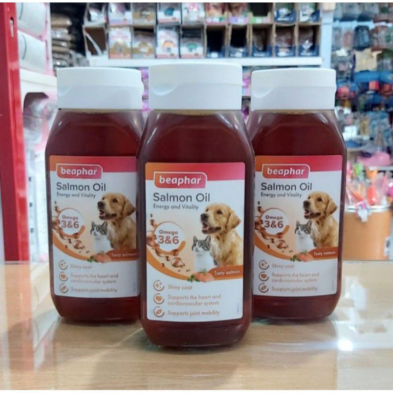 beaphar salmon oil 430 ml - vitamin minyak ikan kucing dan anjing