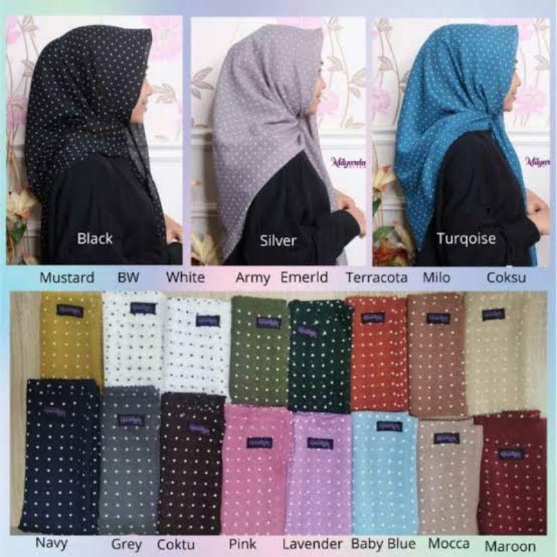 HIJAB PASHMINA POLOS POLKADOT TERBARU KUALITAS PREMIUM