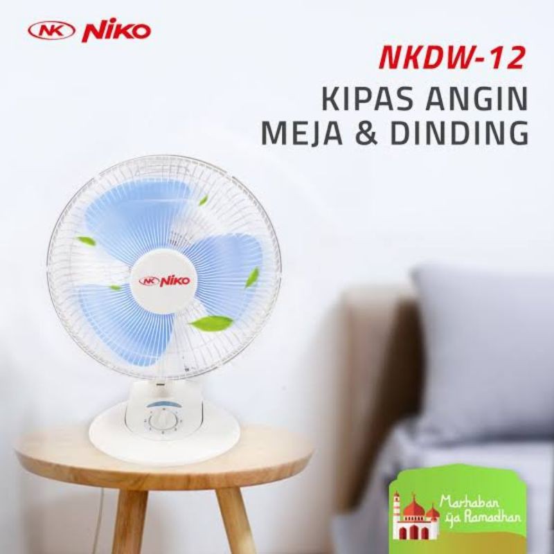 Niko Kipas Angin 2in1 Meja+Dinding 12 Inch / Desk+Wall Fan NK DW12