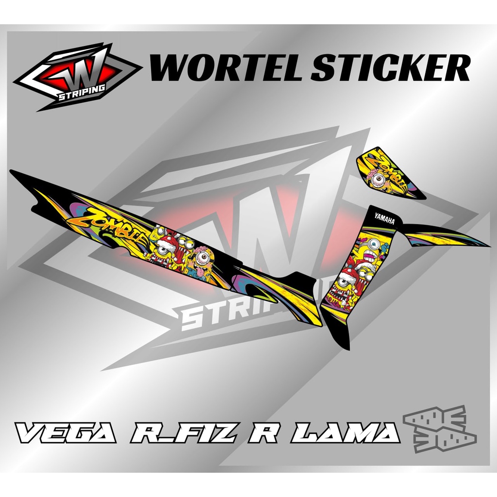 Striping Stiker Variasi Motor Vega R Lama Minion-Striping Hologram Vega R Lama&Fiz R