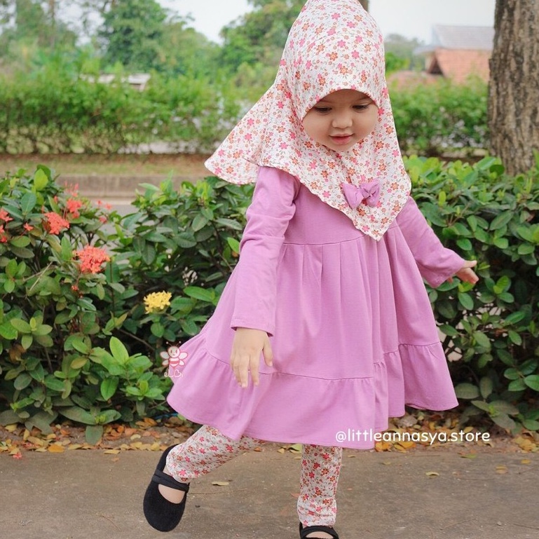 Gamis Anak 2 Tahun / Baju Muslim Anak Nayla / Baju Gamis Anak Perempuan 1-6 Tahun eLBi