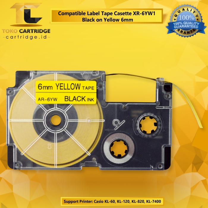 Compatible Label Tape Casette XR-6 XR-6WE1 XR-6YW1 Printer Casio KL 60 120 820 7400 KL-60 KL-120 KL-820 KL-7400