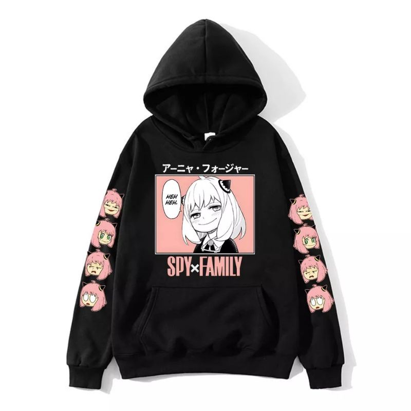 hoodie anime anya forger spyxfamily bahan fleece ready S M L XL XXL XXXL XXXXL anak sampai bigsize