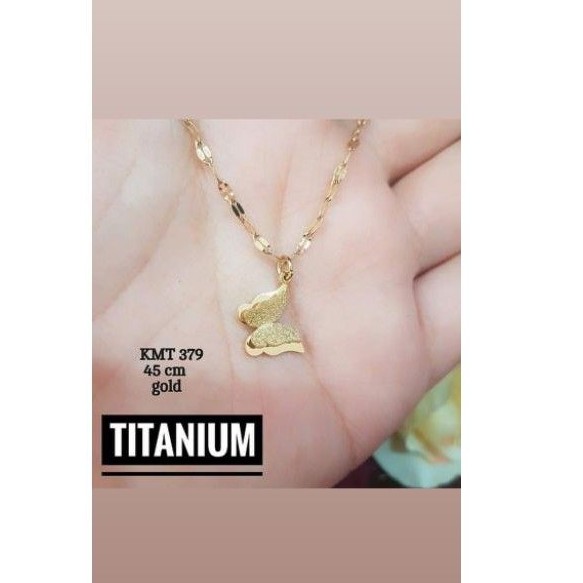 Kalung Titanium/ Kalung Liontin Kupu/ Liontin Kupu/ Accesories Kalung/ Kalung Murah/ Akseso Titanium