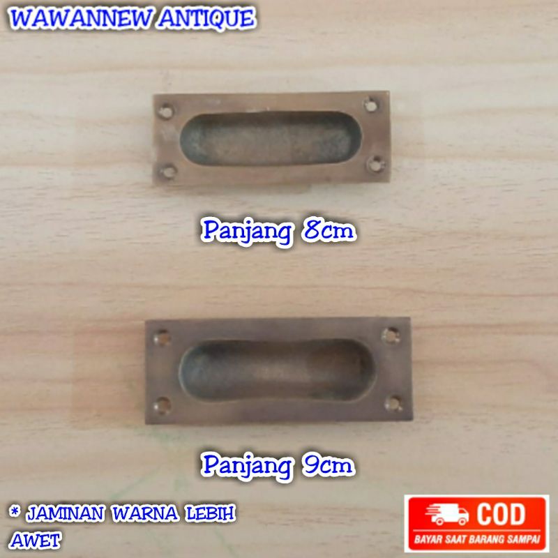 TERMURAH Handle / Tarikan Laci Lemari Pintu Sliding Com Geser Kuningan 9cm