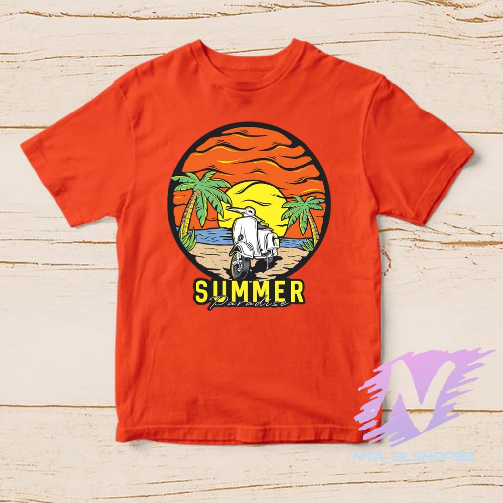 kaos summer baju kaos anak pantai summer vespa