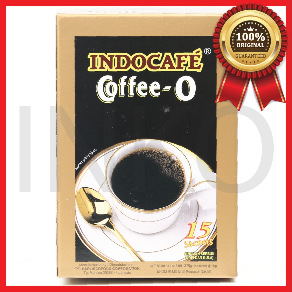 

INDOCAFE COFFEE O MINUMAN SERBUK KOPI DAN GULA KOTAK 5X18GR