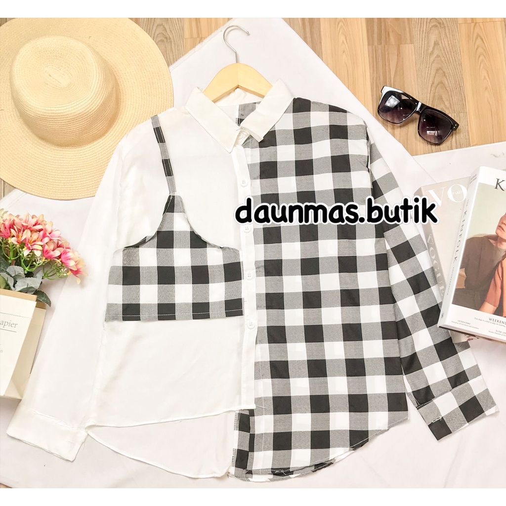 1KG MUAT 5PCS | UKKY WENDA COMBI TARTAN SHIRT TOP HITS KOREAN STYLE FASHION GROSIR MURAH TERBEST SELLER