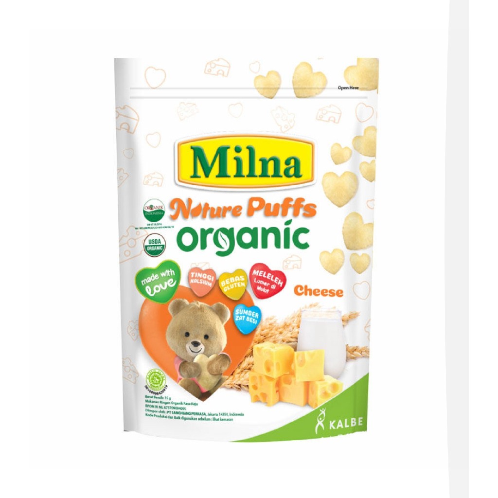 Milna Nature Puff Organic 15 G / Milna Puff 15 G Makanan Biskuit Cemilan Snack Bayi