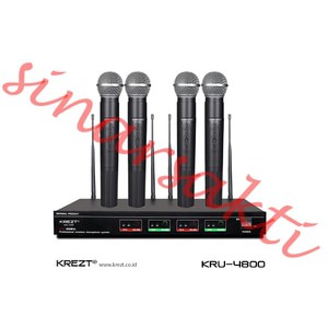 Murah Mic Wireless Krezt KRU 4800 ( 4bh mic Handheld )