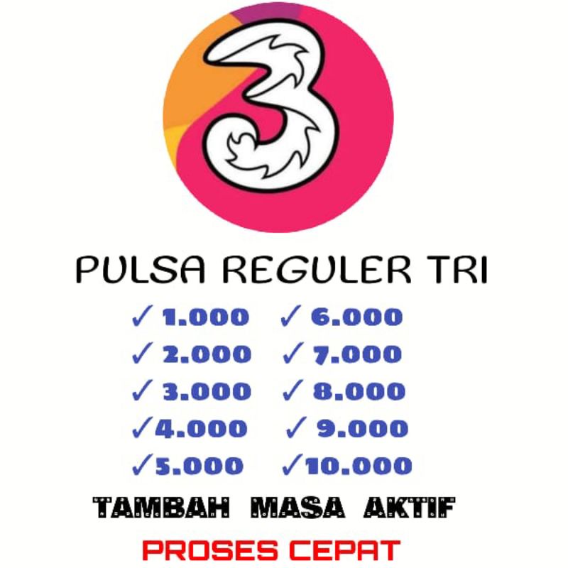 PULSA TRI 1000 2000 3000 4000 5000 6000 7000 8000 9000 10.000