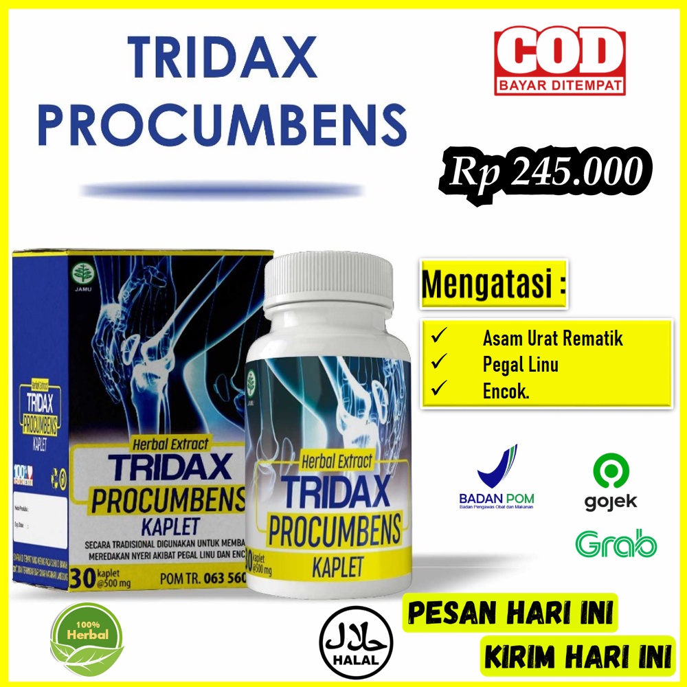 Jual TRIDAX PROCUMBENS KAPLET - Obat Nyeri Sendi Dan Asam Urat Pegal ...