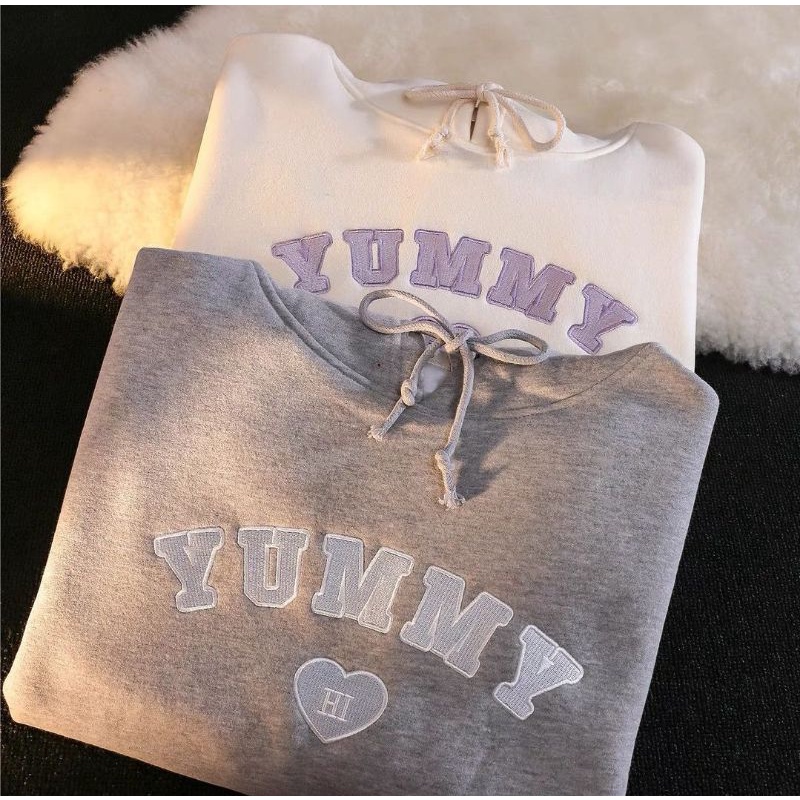 BORDIER ✔ YUMMY Love Sweater Hoodie | Sweater Wanita Bordier Size M.L.XL | Korean Style Oversize