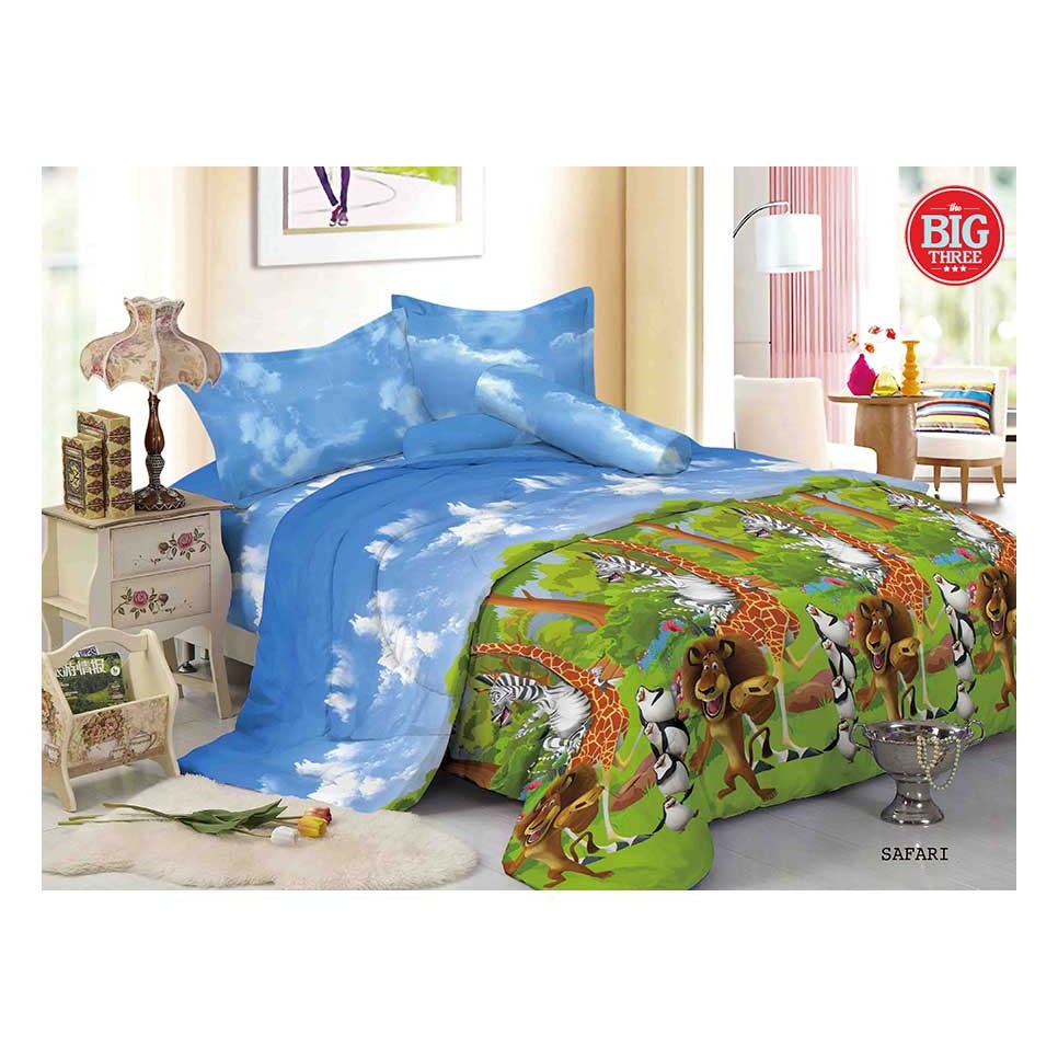 KINTAKUN LUXURY Sprei 120x200 motif SAFARI - 120 Single Size Madagascar Alex Marty SP