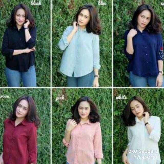 Kemeja formal  wanita polos variasi warna