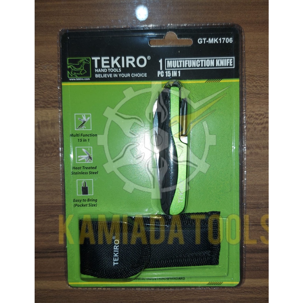 Pisau Lipat Multifungsi 15 in 1 TEKIRO / Pisau Lipat TEKIRO