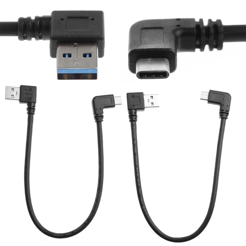 VIVI   USB3.0 A To USB3.1 Type C 90 Degree Left/Right Angle Male To Male Adapter Cable