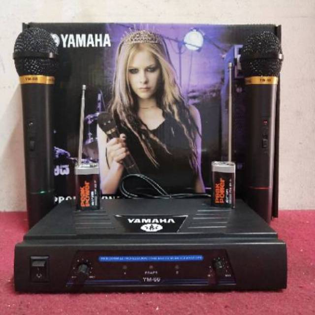 Mic wireless yamaha YM66 microphone double wireless