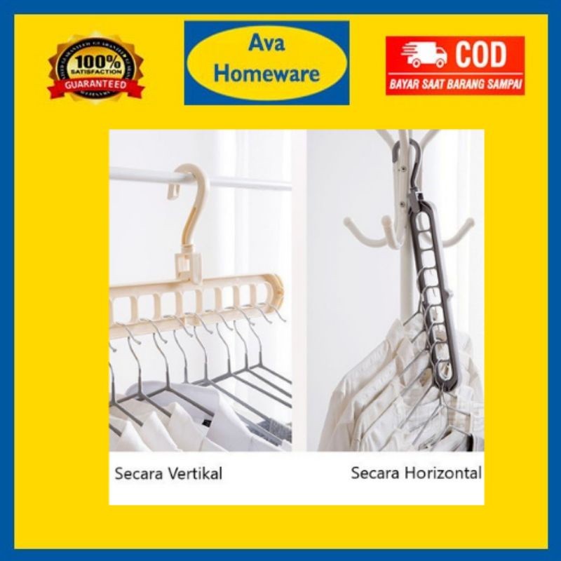 Magic Hanger Gantungan Baju Multifungsi Ajaib 9 in 1 – AC 128 - Organizer Rak stand folding hanger a
